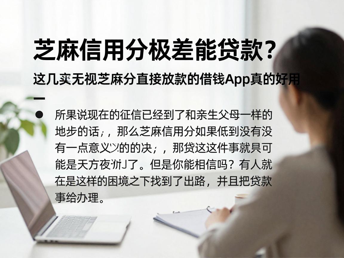 芝麻信用分极差能贷款？这几家无视芝麻分直接放款的借钱App真的好用
