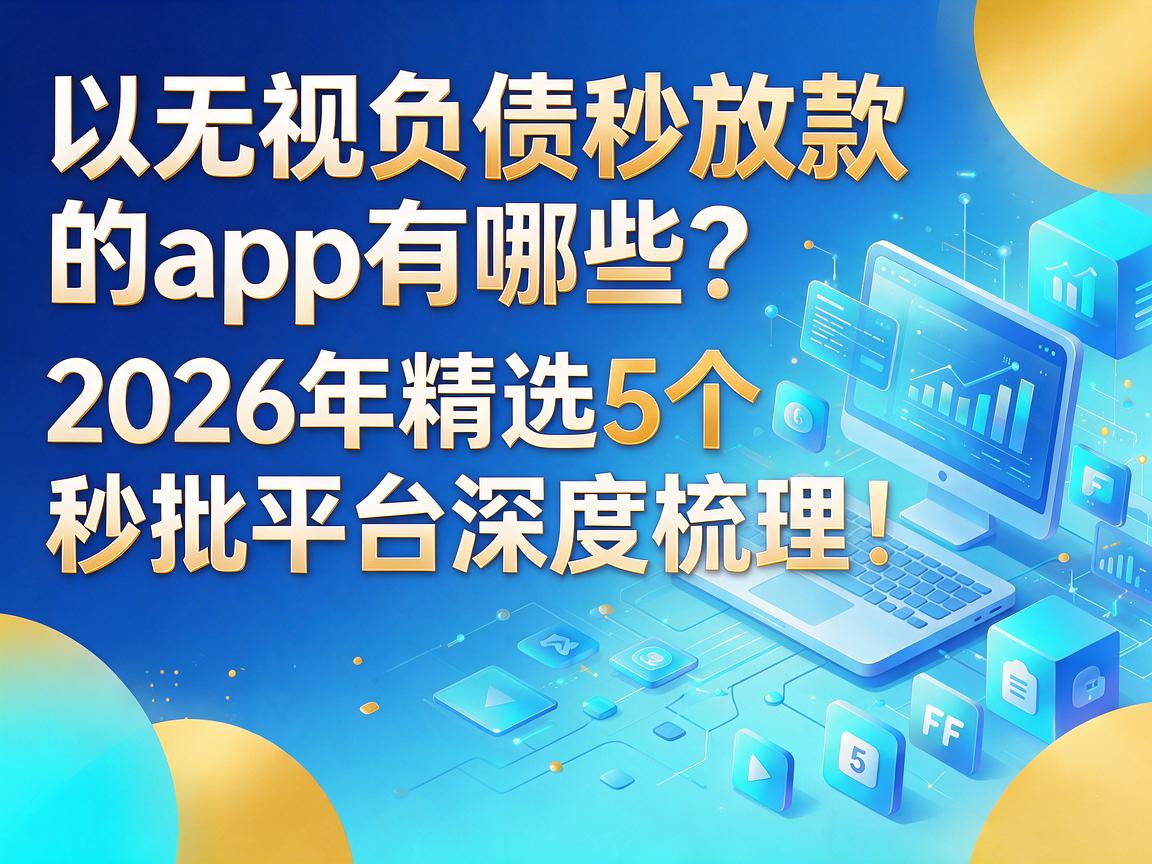 无视负债秒放款的app有哪些？2026年精选5个秒批平台深度梳理！