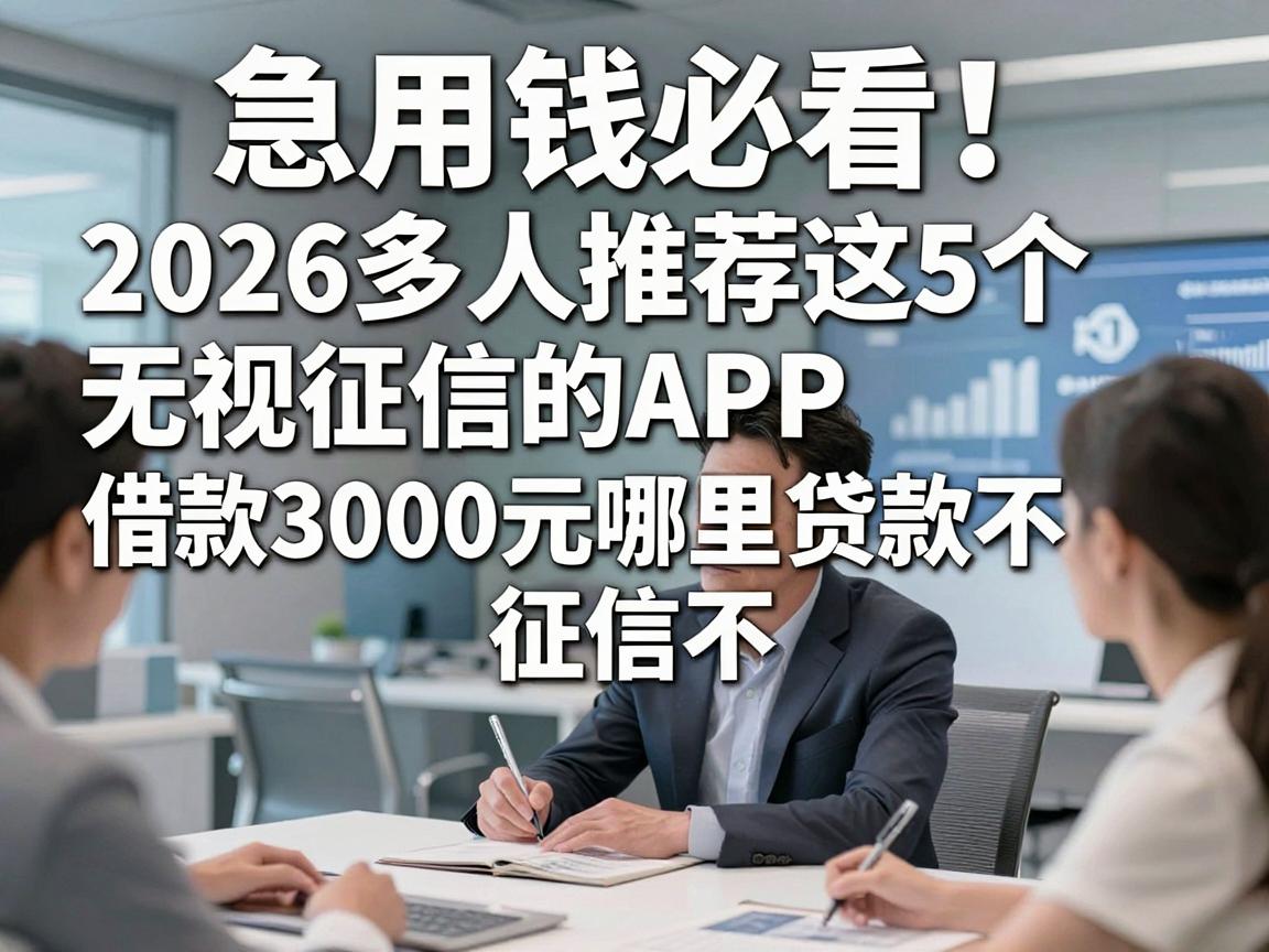 急用钱必看！2026多人推荐这5个无视征信的APP，借款3000元哪里贷款不看征信？