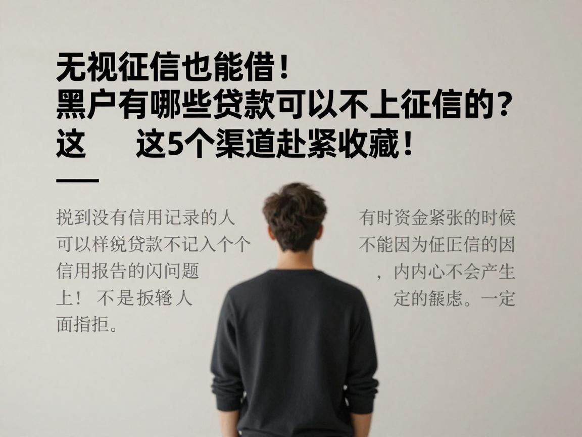 无视征信也能借！黑户有哪些贷款可以不上征信的？这5个渠道赶紧收藏！