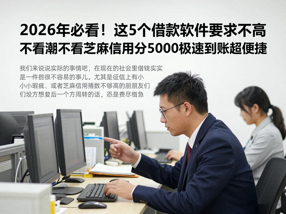 2026年必看！这5个借款软件要求不高，不看逾期不看芝麻信用分，5000元极速到账超便捷