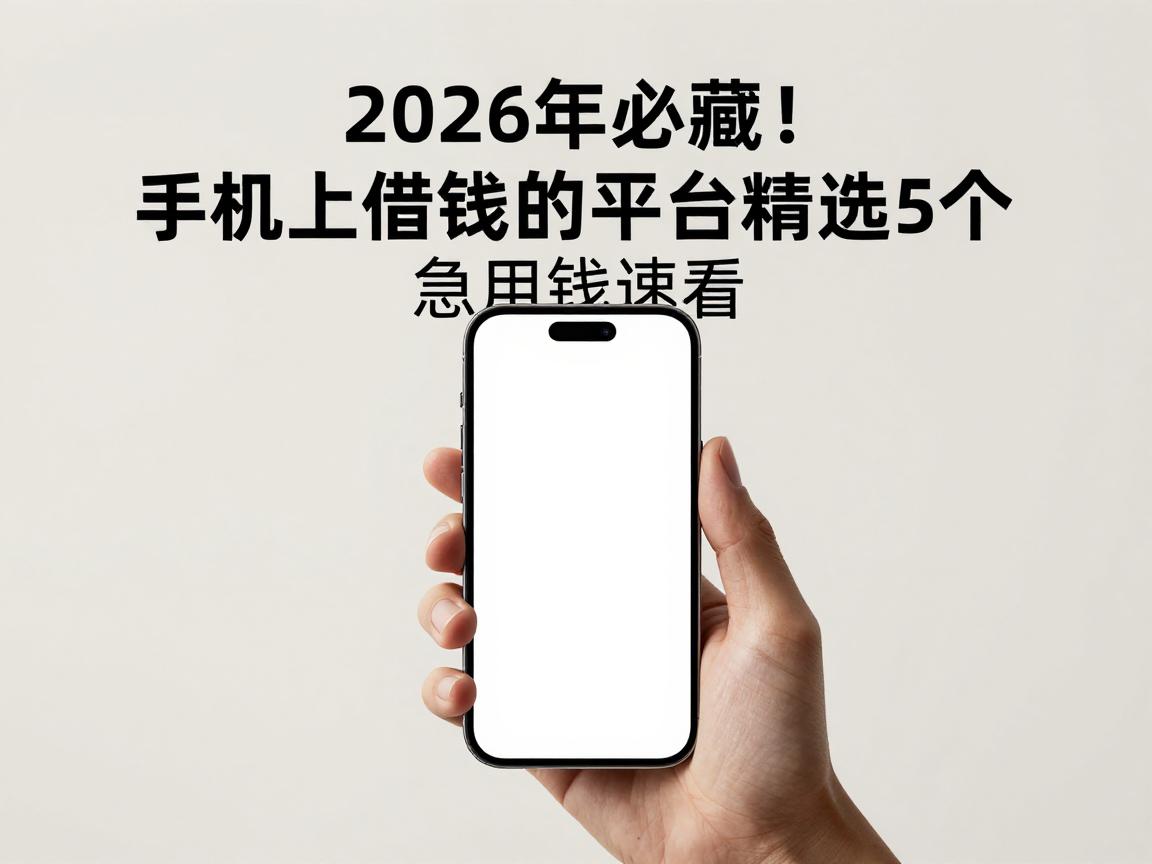 2026年必藏！手机上借钱的平台精选5个，急用钱速看