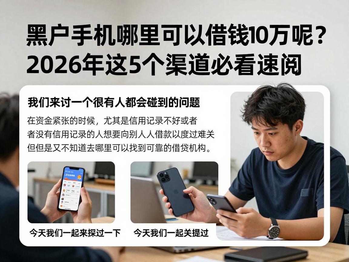 黑户手机哪里可以借钱10万呢？2026年这5个渠道必看速阅！