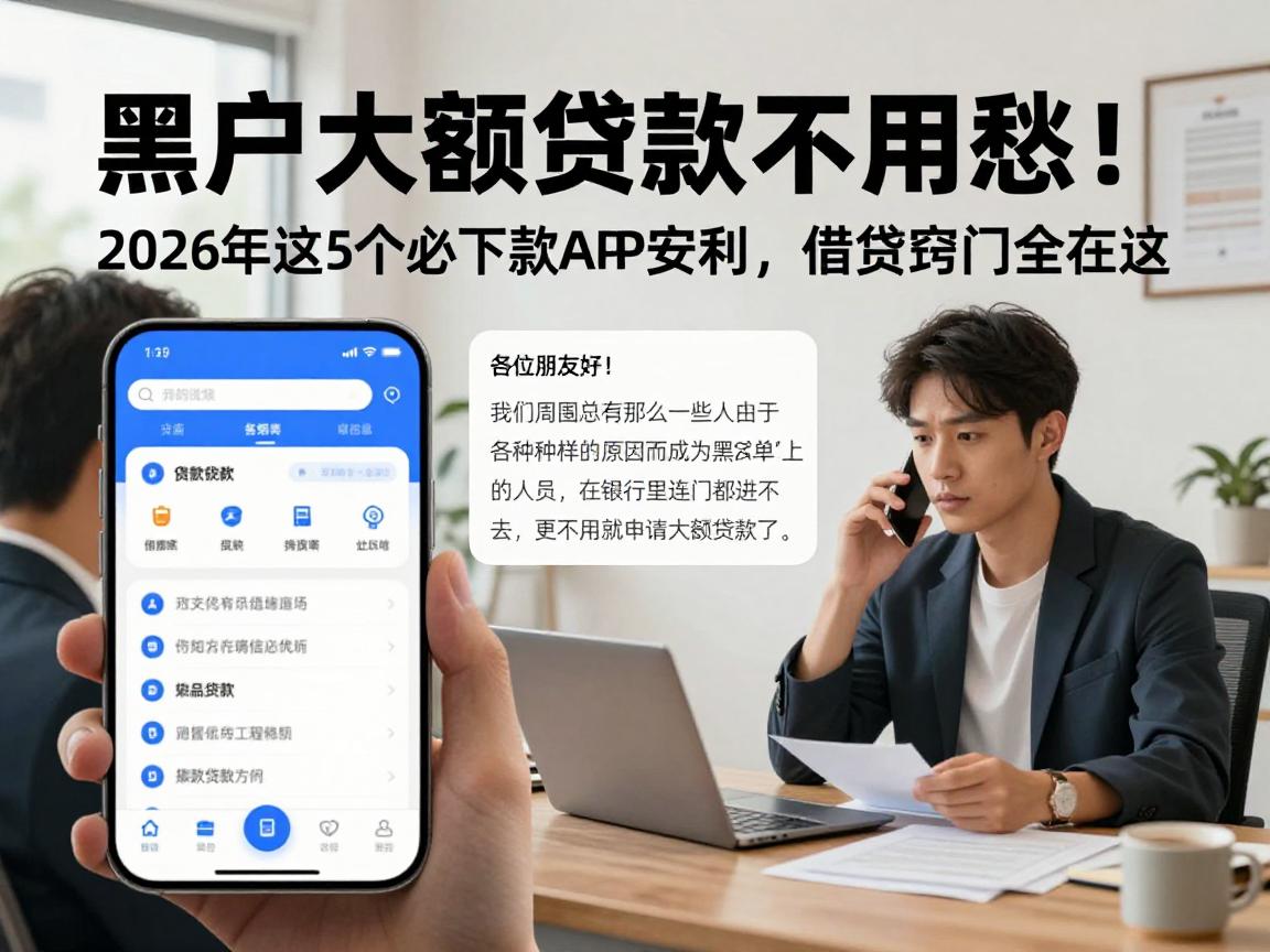 黑户大额贷款不用愁！2026年这5个必下款APP安利，借贷窍门全在这