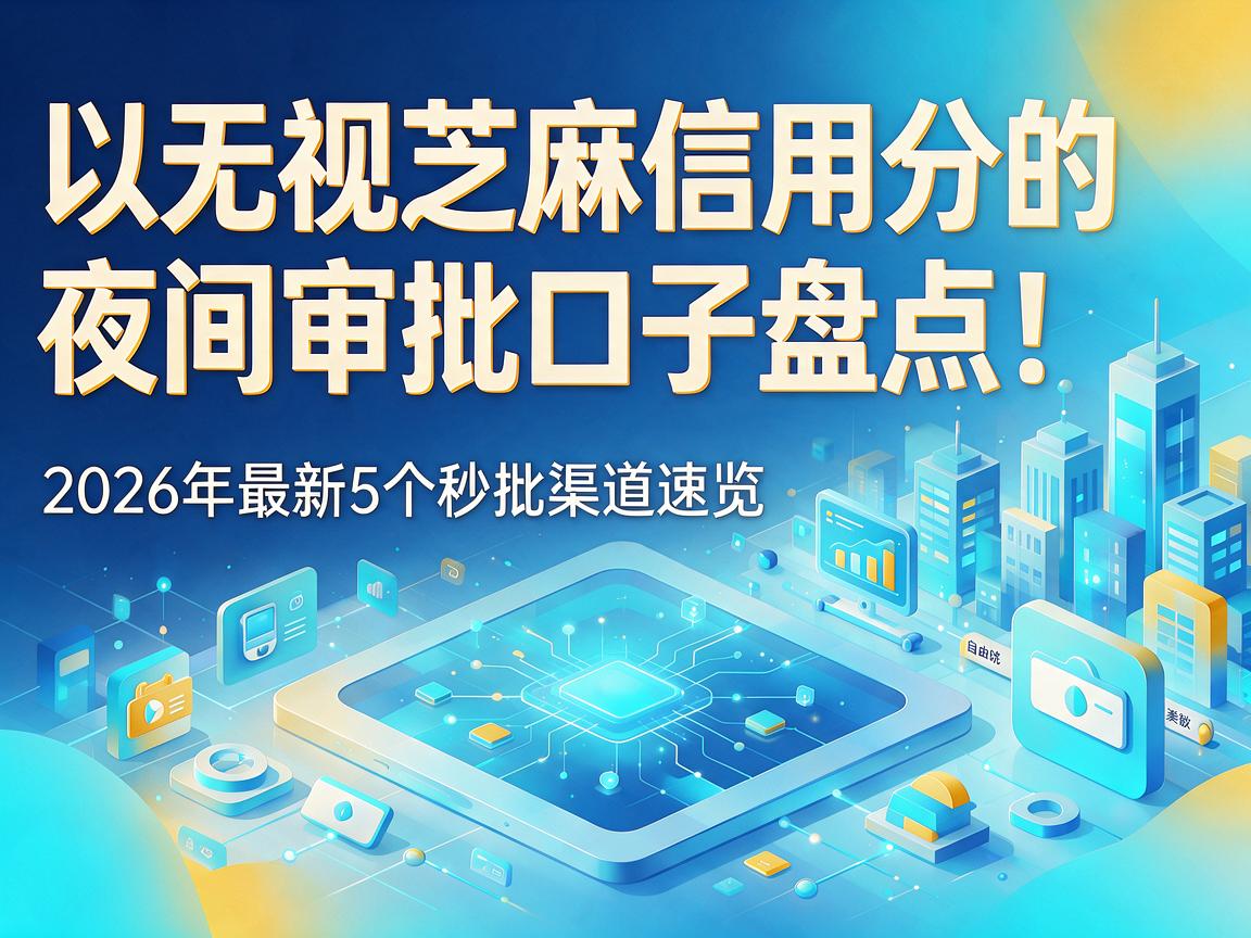 无视芝麻信用分的夜间审批口子盘点！2026年最新5个秒批渠道速览