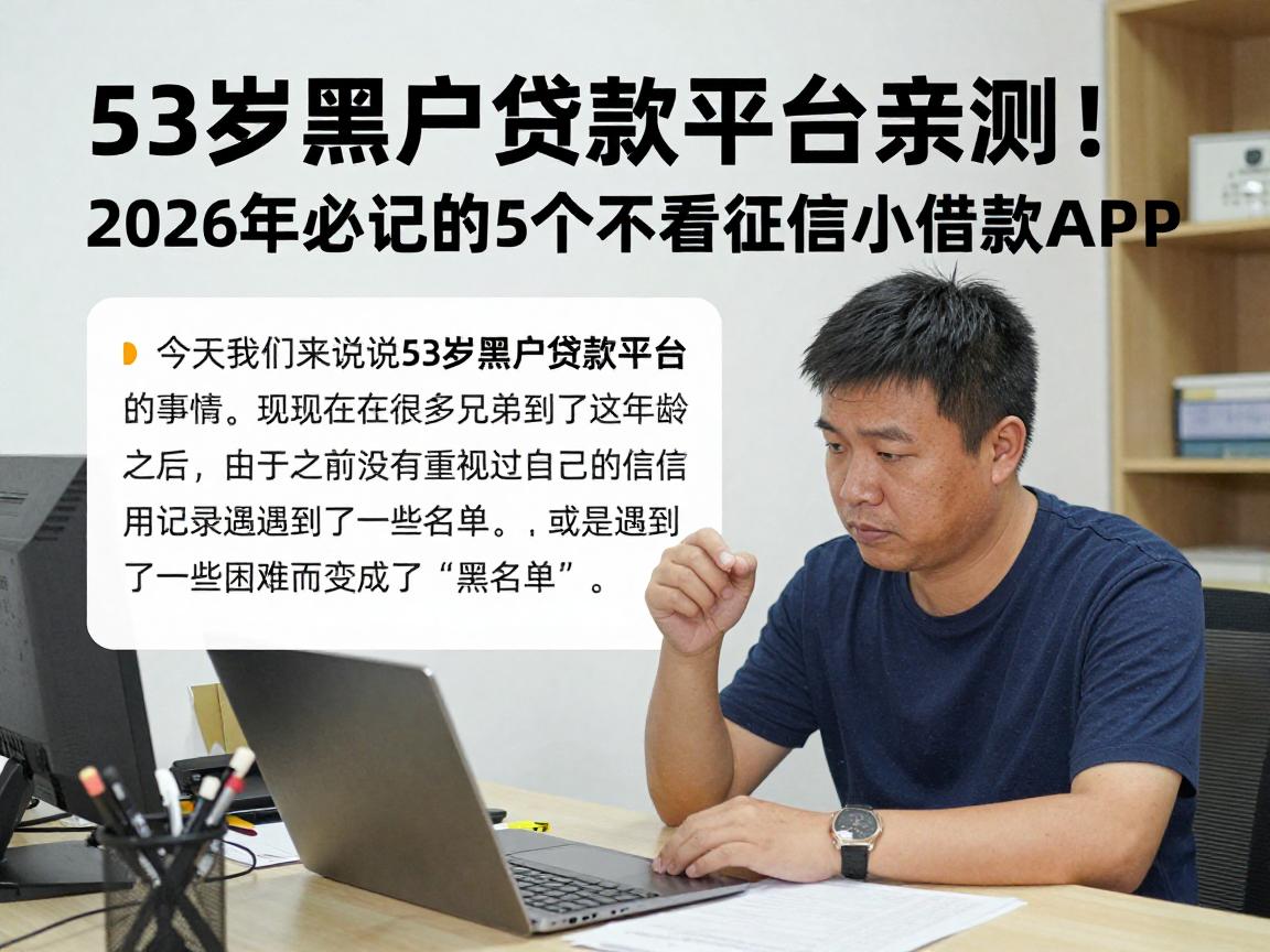 53岁黑户贷款平台亲测！2026年必记的5个不看征信小额借款APP