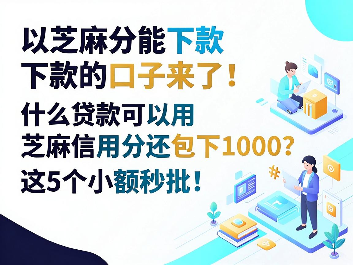 芝麻分能下款的口子来了！什么贷款可以用芝麻信用分还包下1000？这5个小额秒批！