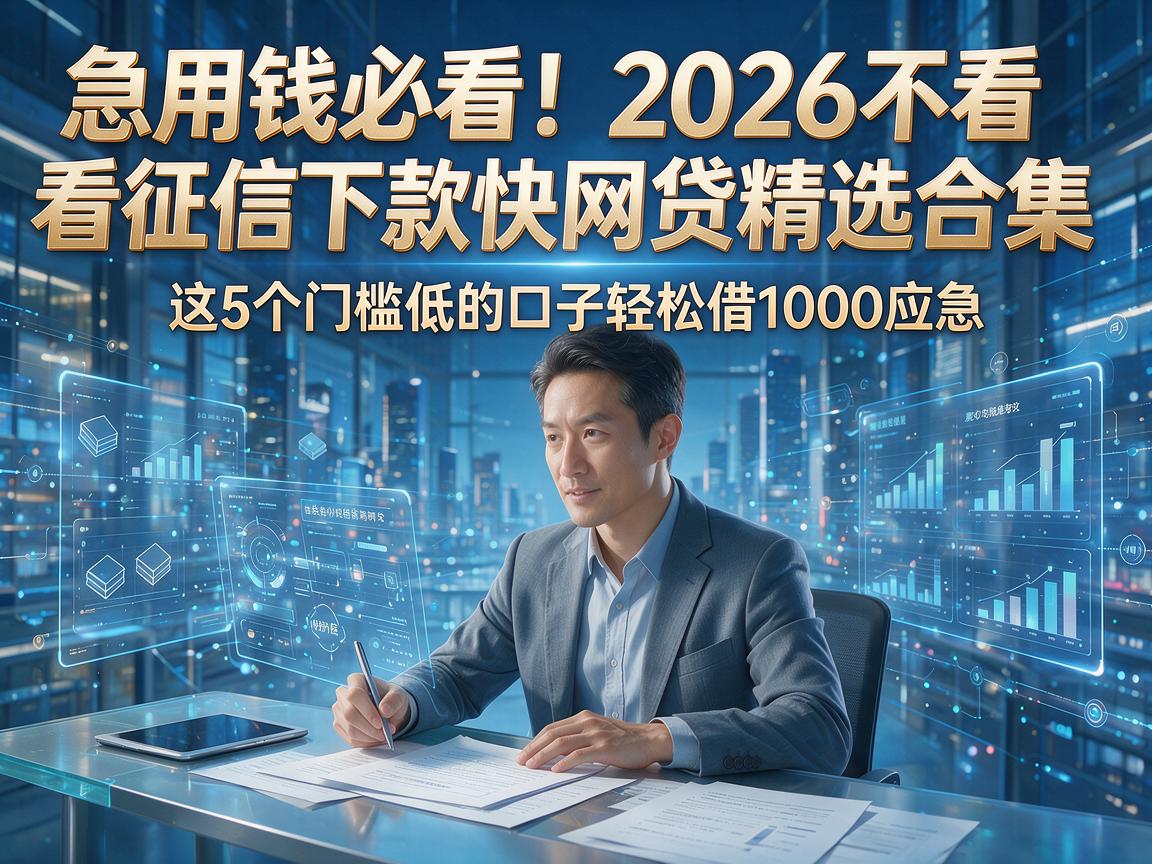 急用钱必看！2026不看征信下款快网贷精选合集，这5个门槛低的口子轻松借1000应急
