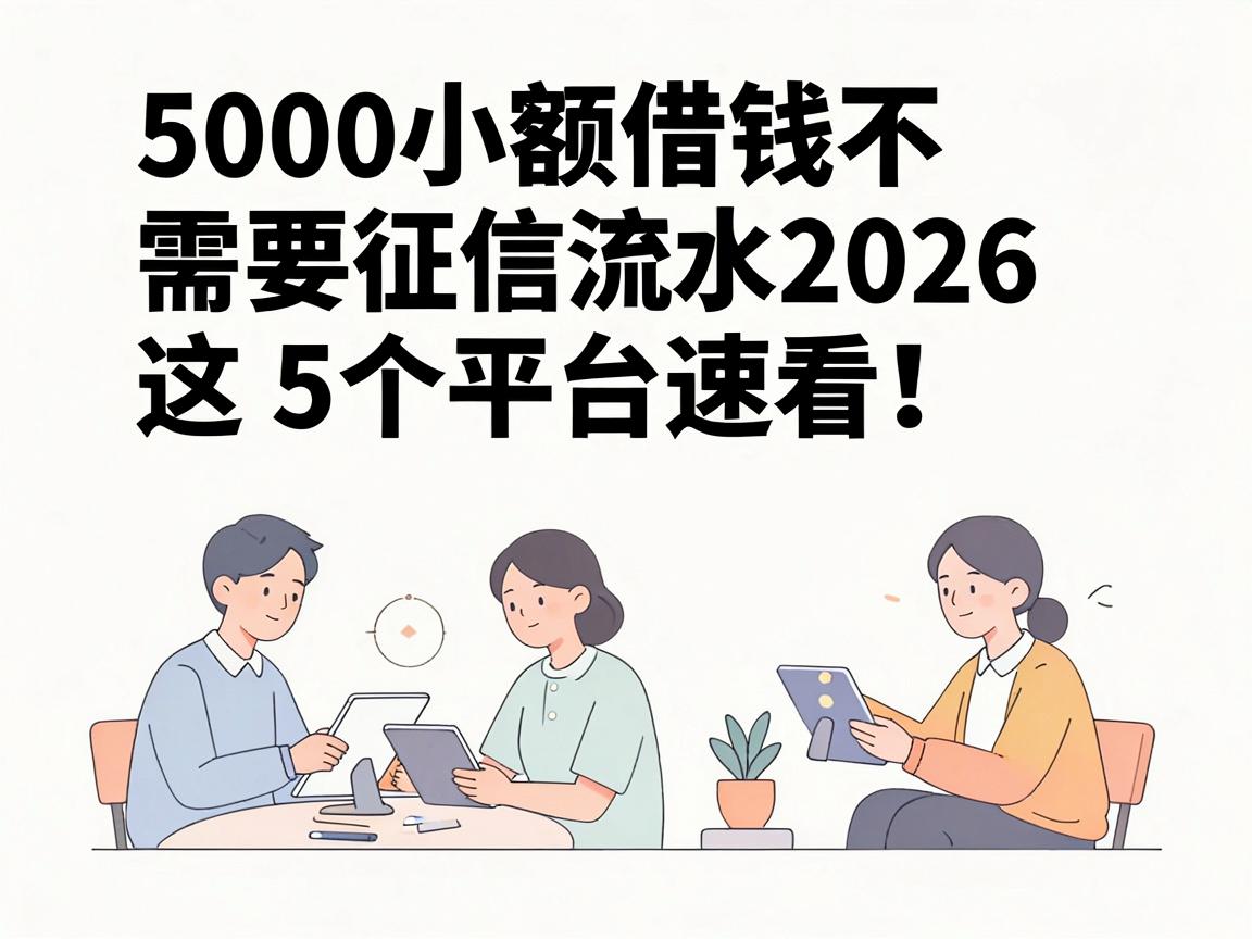 5000小额借钱不需要征信流水2026，这5个平台速看！