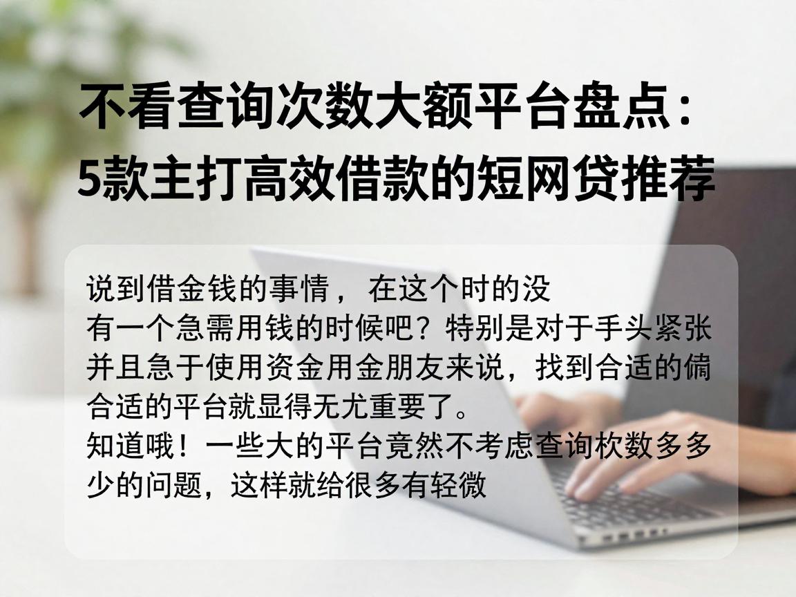 不看查询次数的大额平台盘点：5款主打高效借款的短期网贷推荐