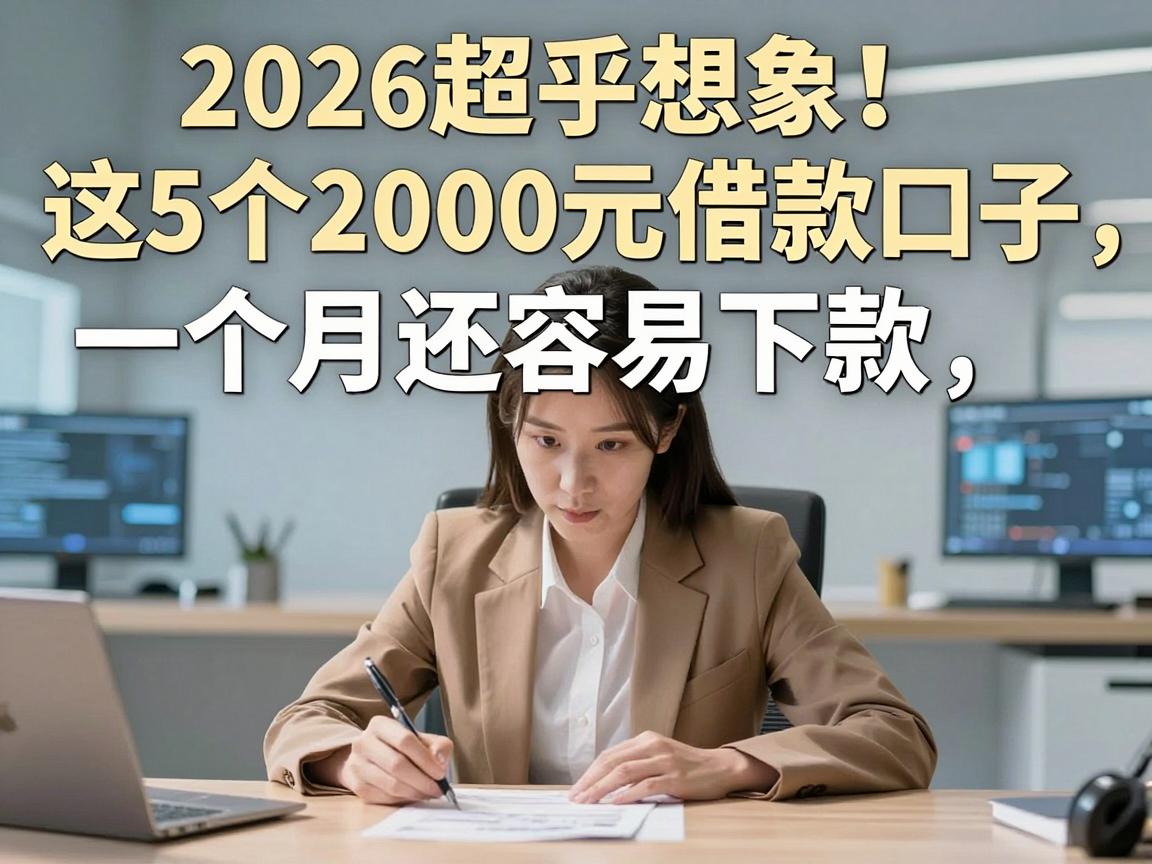 2026超乎想象！这5个2000元借款口子，一个月还容易下款