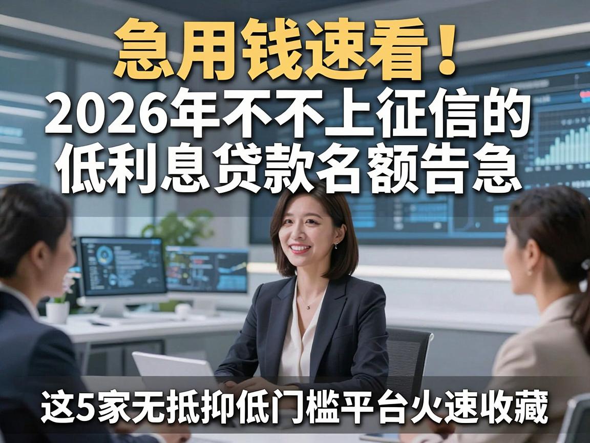 急用钱速看！2026年不上征信的低利息贷款名额告急，这5家无抵押低门槛平台火速收藏