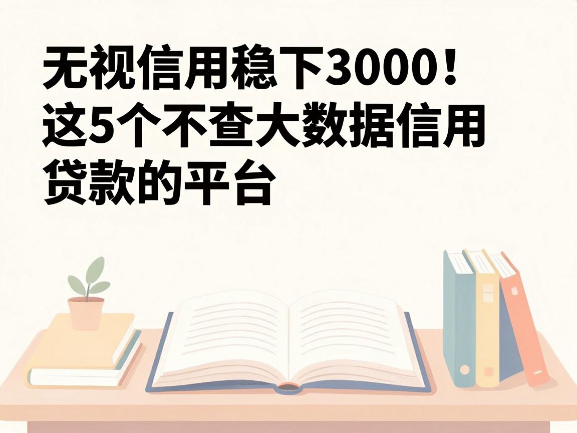 无视信用稳下3000！这5个不查大数据信用贷款的平台，整体很靠谱