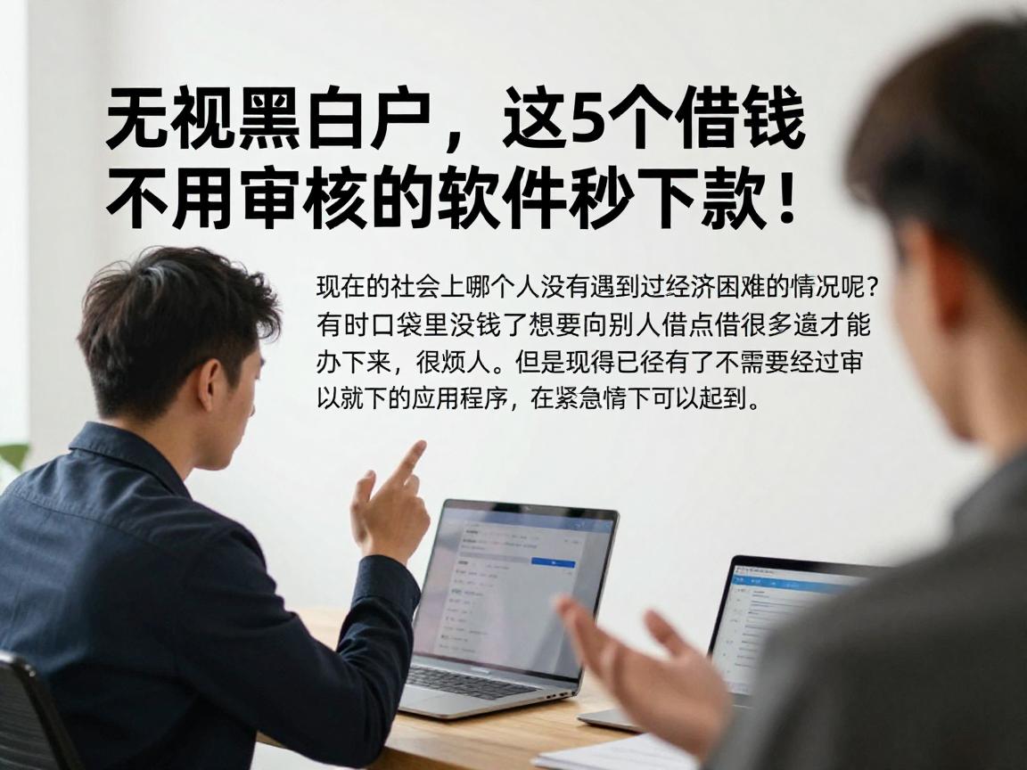 无视黑白户，这5个借钱不用审核的软件秒下款！