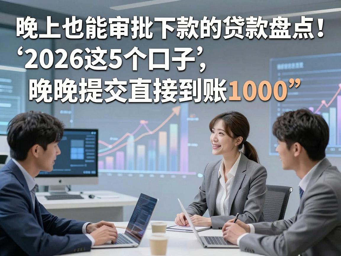 晚上也能审批下款的贷款盘点!2026这5个口子,晚上提交直接到账1000