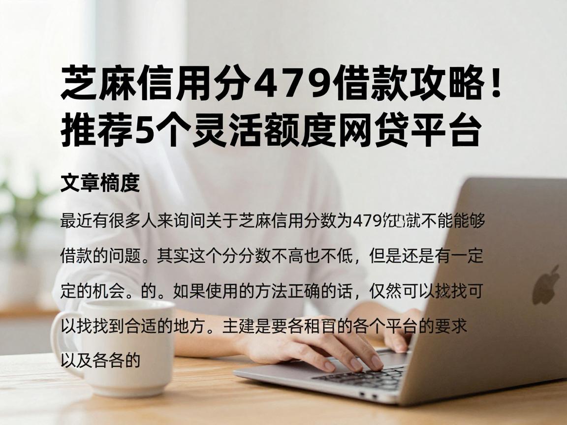 芝麻信用分479借款攻略！2026独家首发，推荐5个灵活额度网贷平台