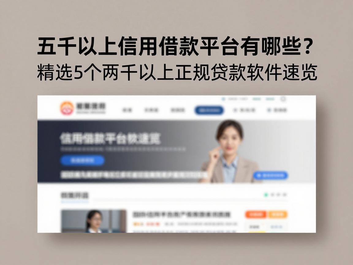 五千以上信用借款平台有哪些？精选5个两千以上正规贷款软件速览