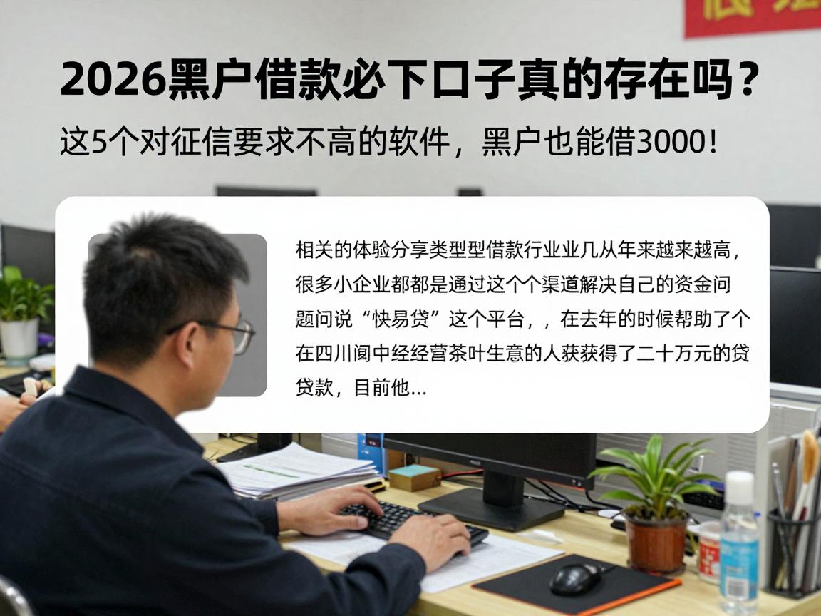 2026黑户借款必下口子真的存在吗？这5个对征信要求不高的软件，黑户也能借3000！