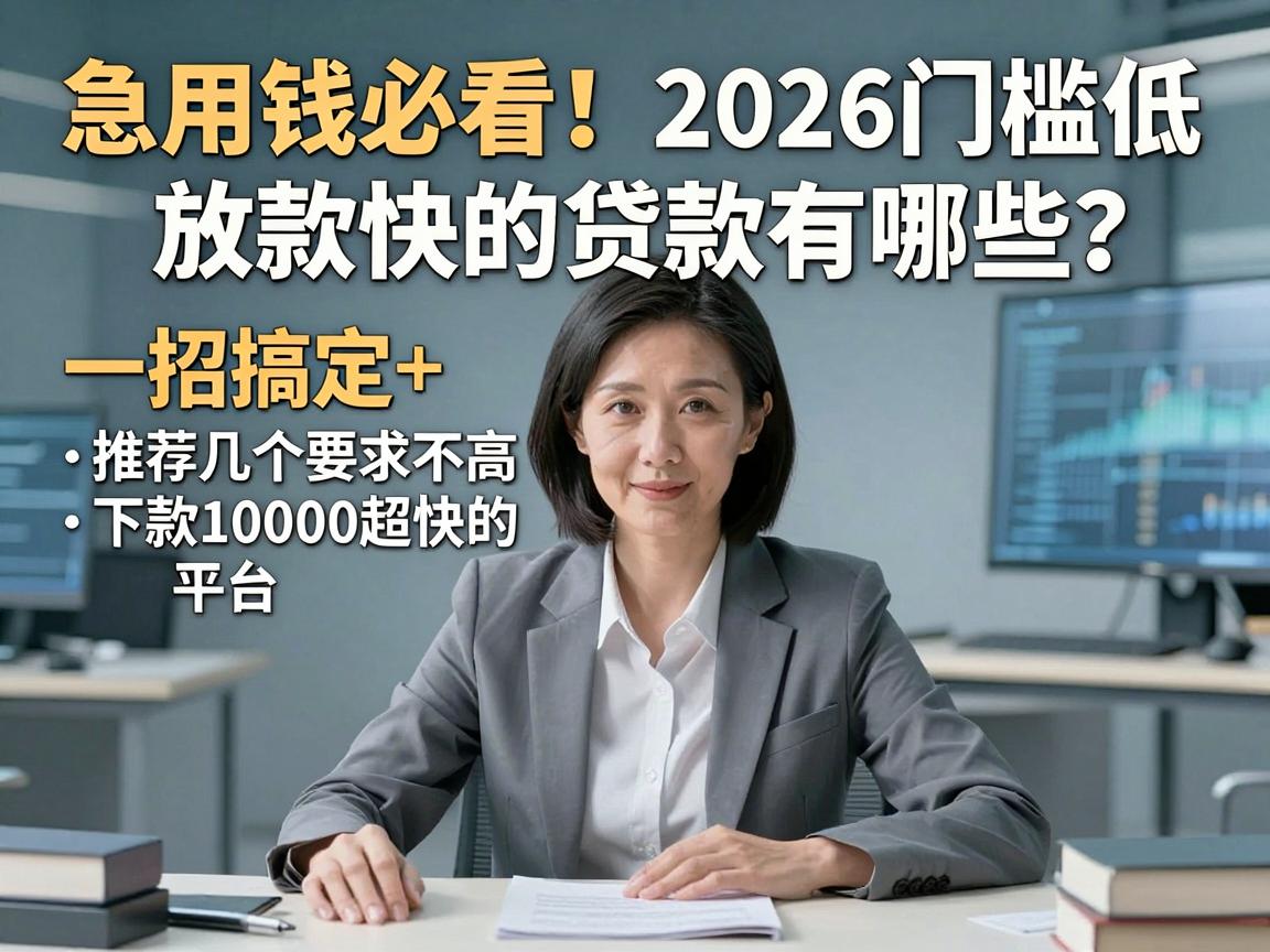 急用钱必看！2026门槛低放款快的贷款有哪些？一招搞定+推荐几个要求不高、下款10000超快的平台
