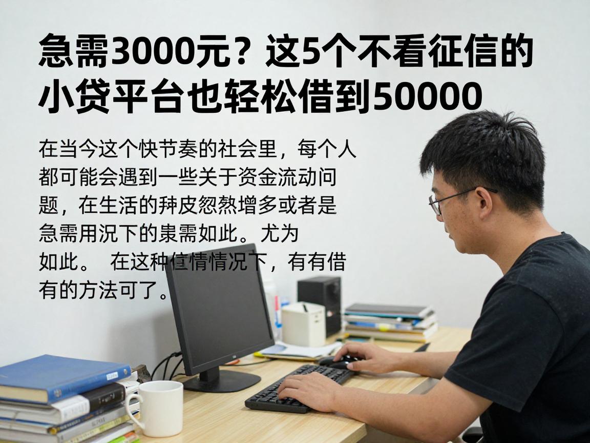 急需3000元？这5个不看征信的小贷平台也能轻松借到50000