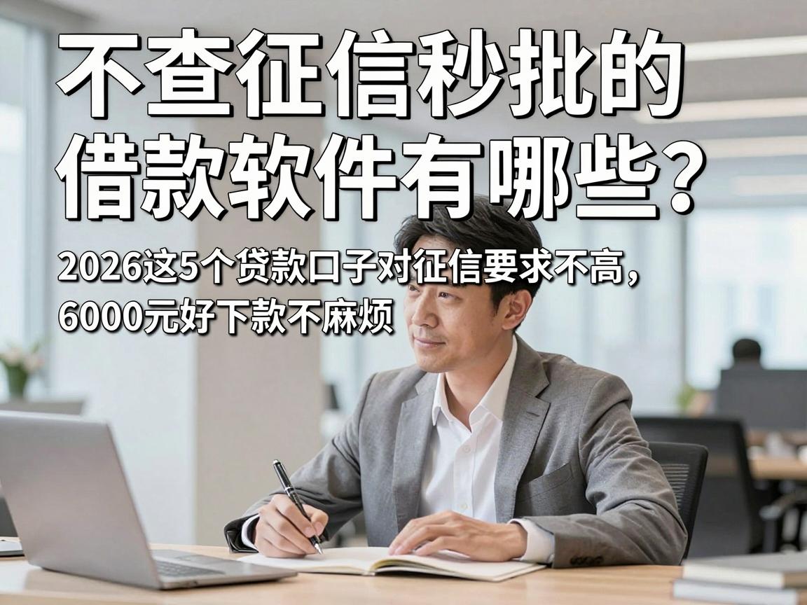 不查征信秒批的借款软件有哪些？2026这5个贷款口子对征信要求不高，6000元好下款不麻烦