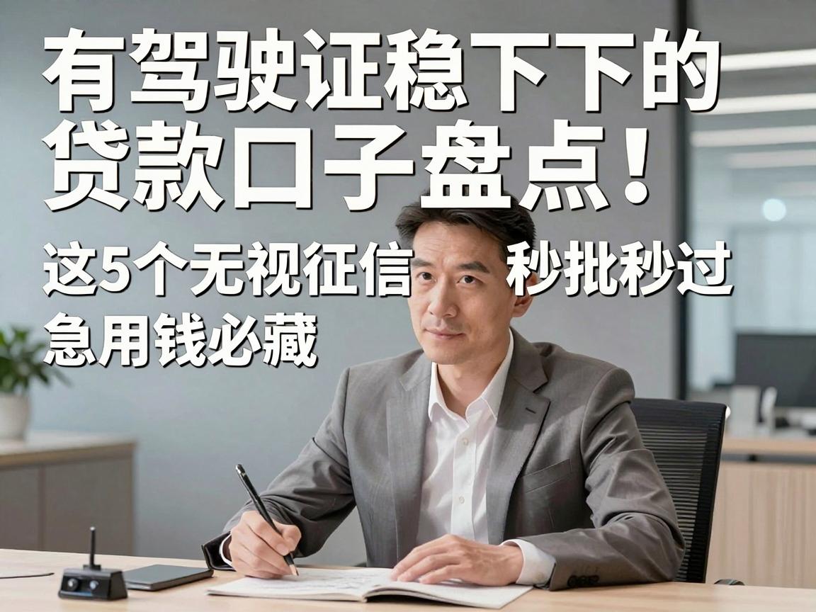 有驾驶证稳下的贷款口子盘点！这5个无视征信秒批秒过，急用钱必藏