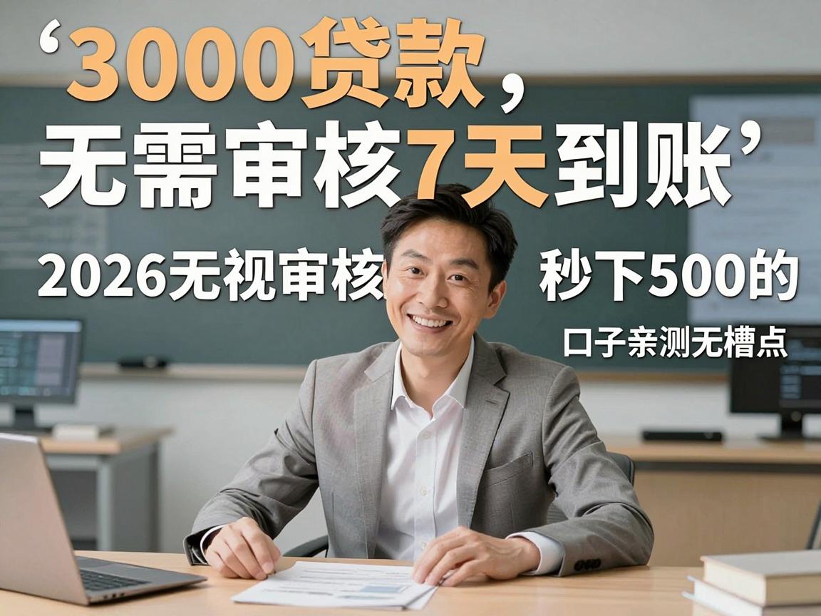 3000贷款无需审核7天到账，2026无视审核秒下500的口子亲测无槽点