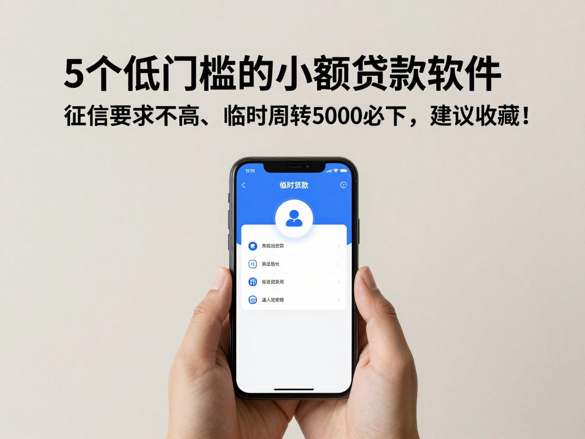 5个低门槛的小额贷款软件，征信要求不高、临时周转5000必下，建议收藏！