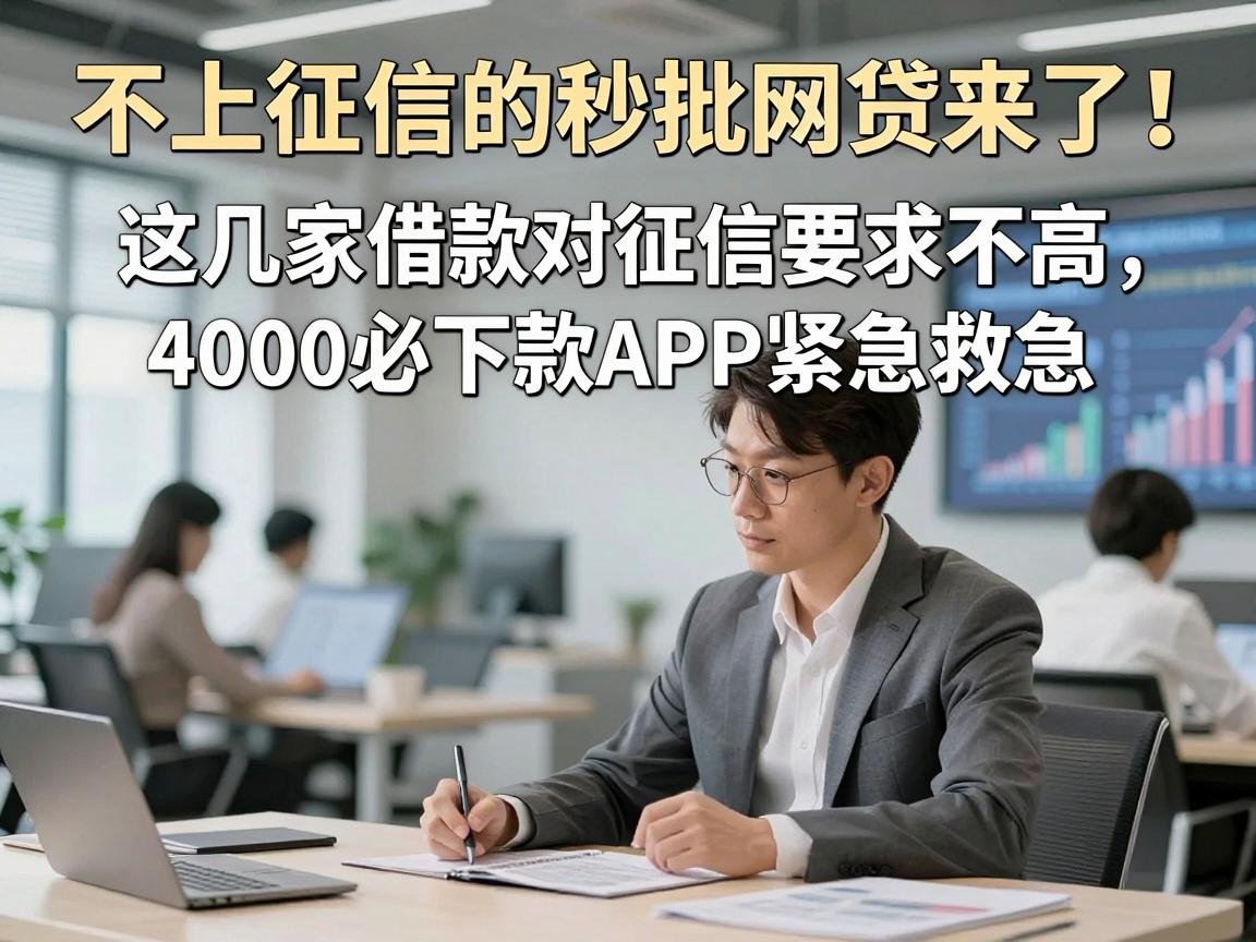 不上征信的秒批网贷来了！这几家借款对征信要求不高，4000必下款APP紧急救急
