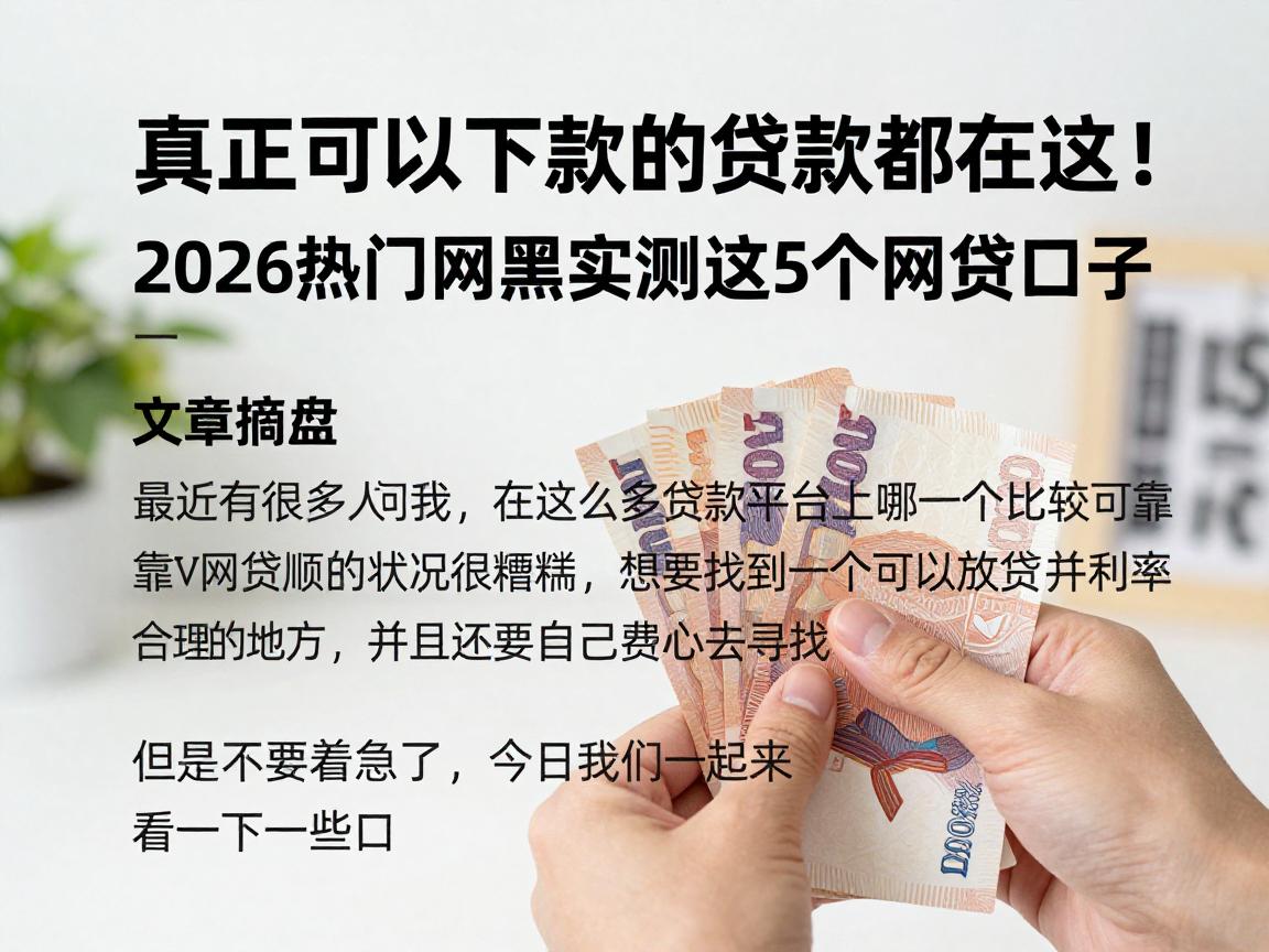 真正可以下款的贷款都在这！2026热门网黑实测这5个网贷口子