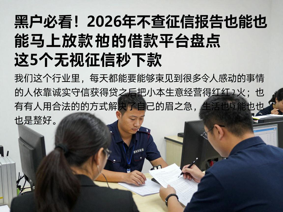 黑户必看！2026年不查征信报告也能马上放款的借款平台盘点，这5个无视征信秒下款
