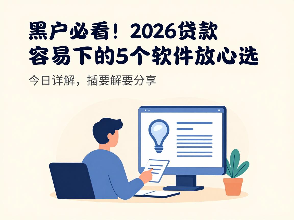 黑户必看！2026手机贷款容易下的5个软件放心选，今日详解
