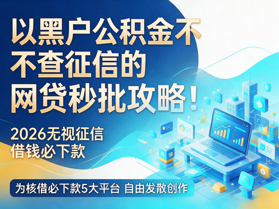黑户公积金不查征信的网贷秒批攻略！2026无视征信借钱必下款5大平台