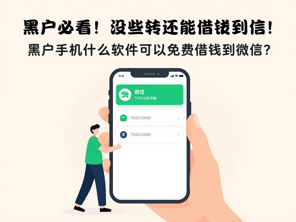 黑户必看！2026年没想到这些软件还能免费借钱到微信，黑户手机什么软件可以免费借钱到微信？7000元秒到账平台实测