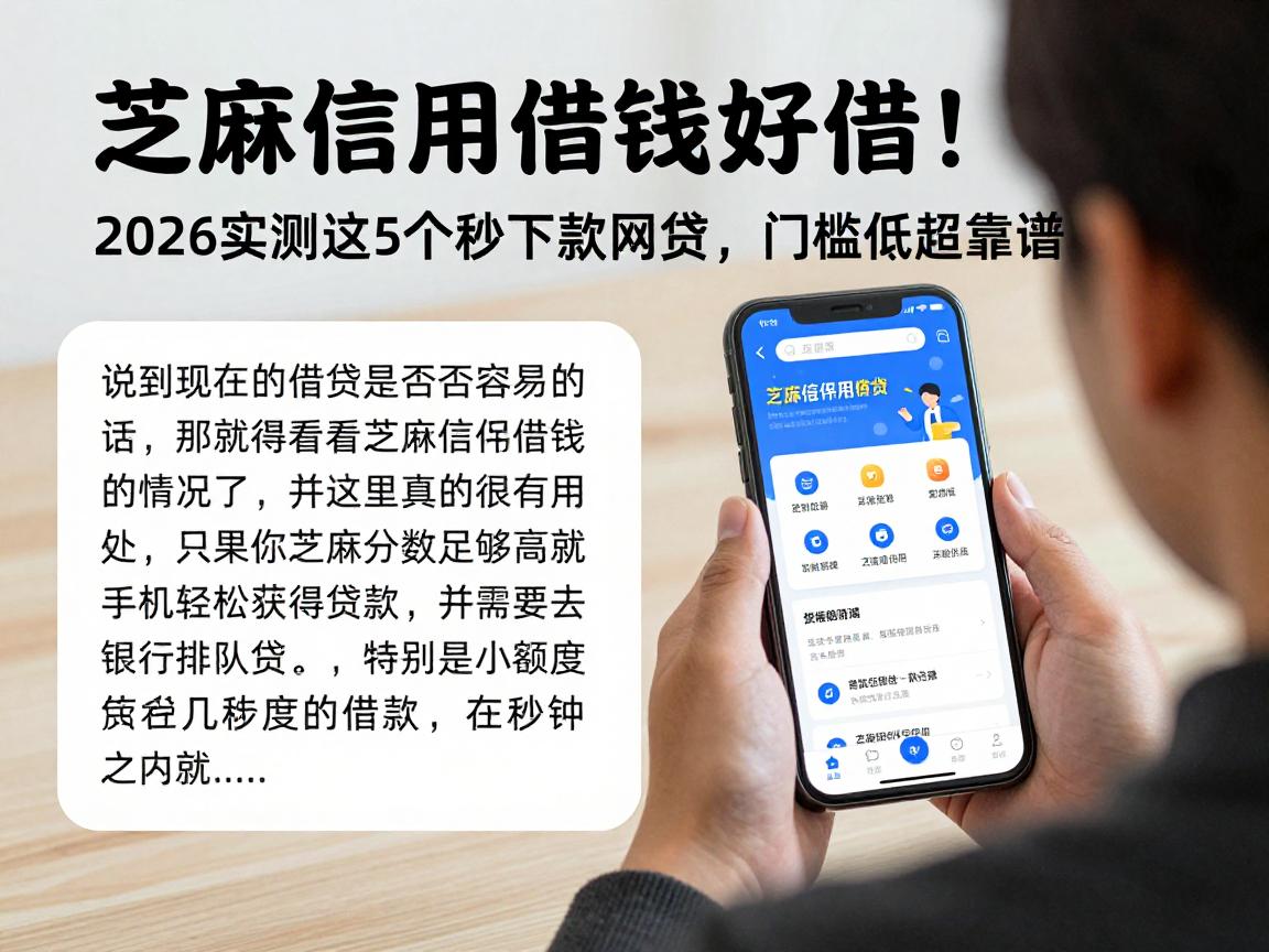 芝麻信用借钱好借！2026实测这5个秒下款网贷，门槛低应急超靠谱