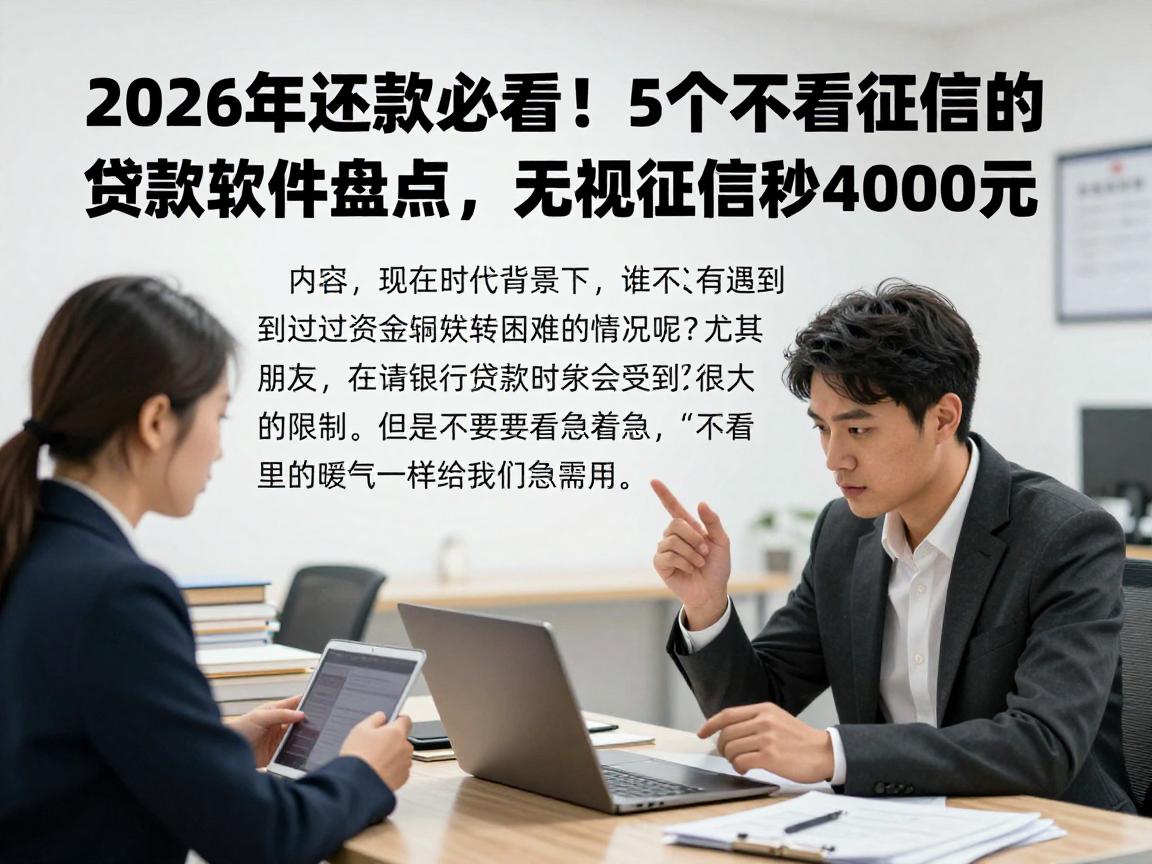 2026年还款必看！5个不看征信的贷款软件盘点，无视征信秒批4000元