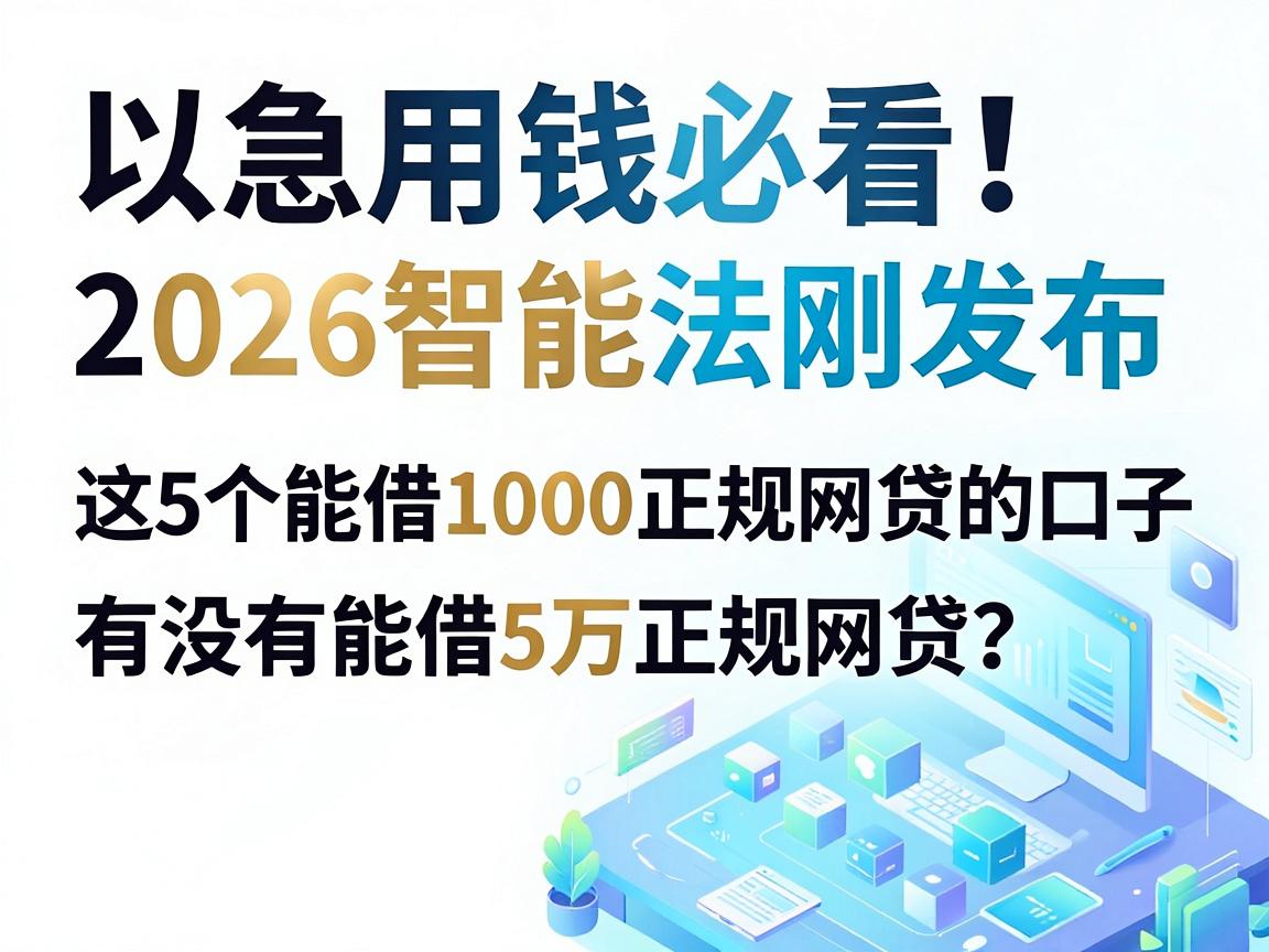 急用钱必看！2026智能法刚发布，这5个能借1000正规网贷的口子，有没有能借5万正规网贷？