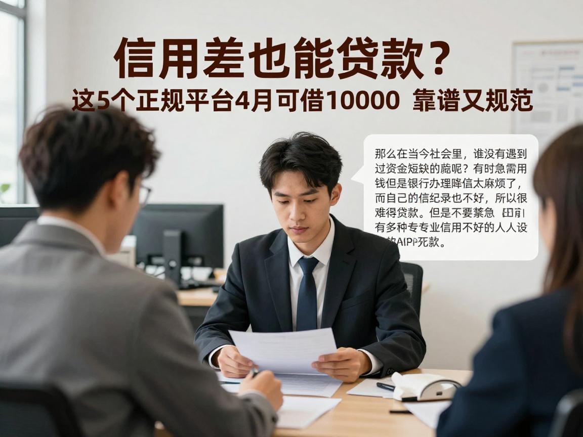 信用差也能贷款？这5个正规平台4月可借10000，靠谱又规范！