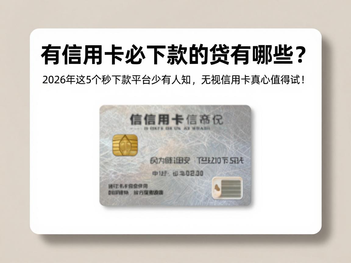 有信用卡必下款的网贷有哪些？2026年这5个秒下款平台少有人知，无视信用卡真心值得试！
