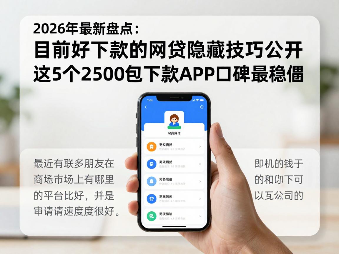 2026年最新盘点：目前好下款的网贷隐藏技巧公开！这5个2500包下款APP口碑最稳妥