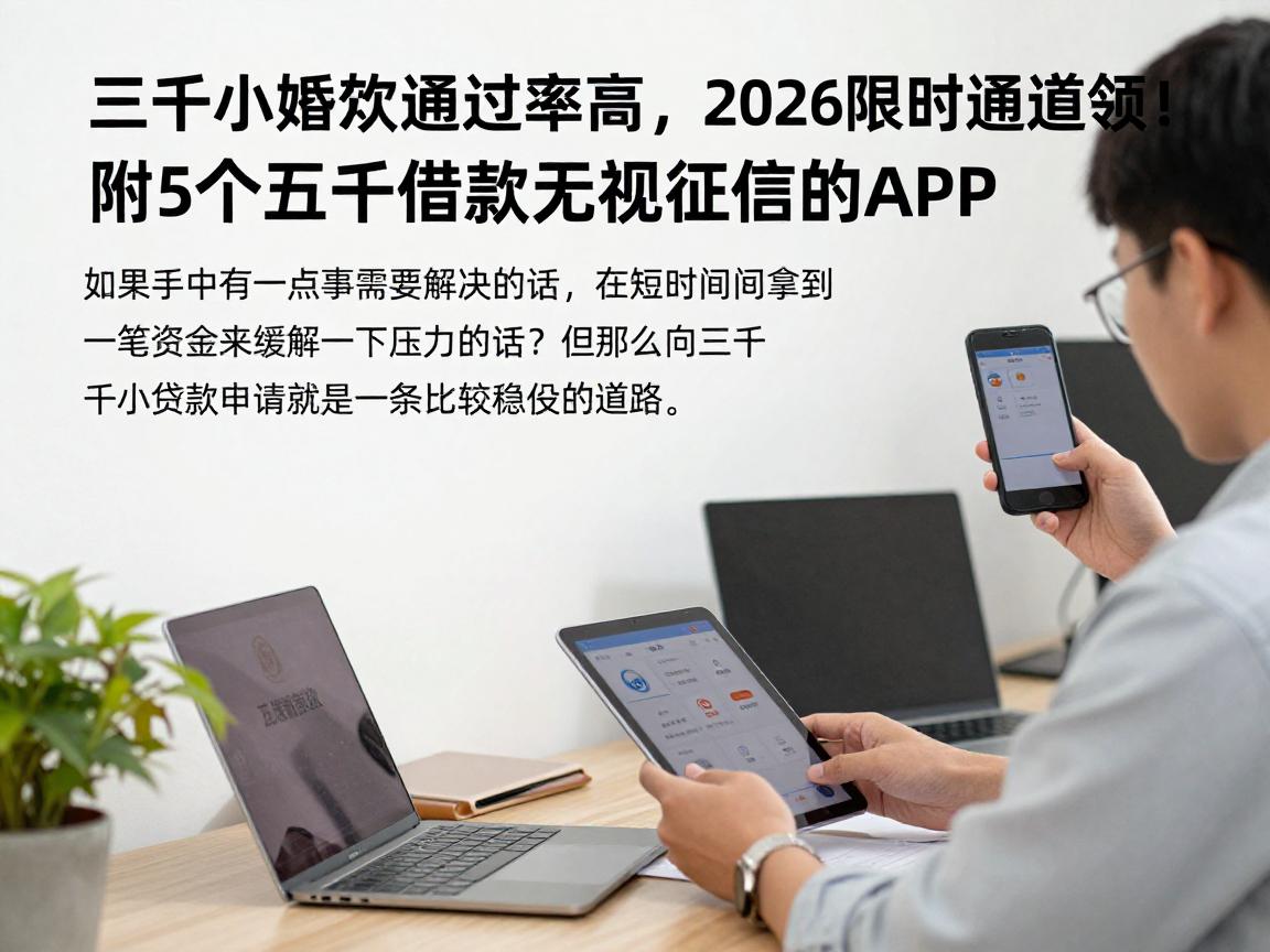 三千小额贷款通过率高，2026限时通道速领！附5个五千借款无视征信的APP