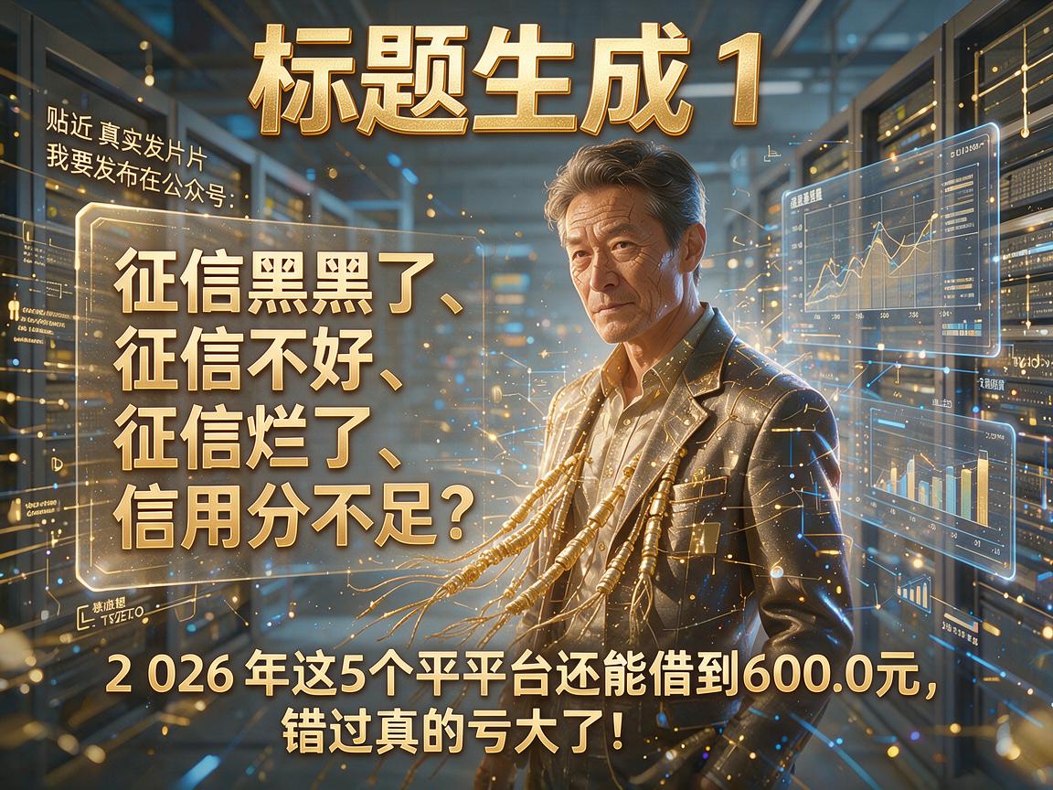 征信黑了、征信不好、征信烂了、信用分不足？2026年这5个平台还能借到6000元，错过真的亏大了！