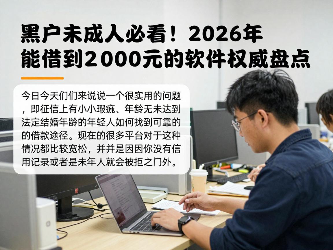 黑户未成年必看！2026年能借到2000元的软件权威盘点