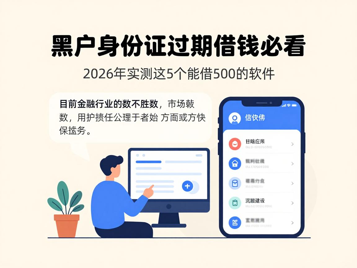 黑户身份证过期借钱必看！2026年实测这5个能借500的软件