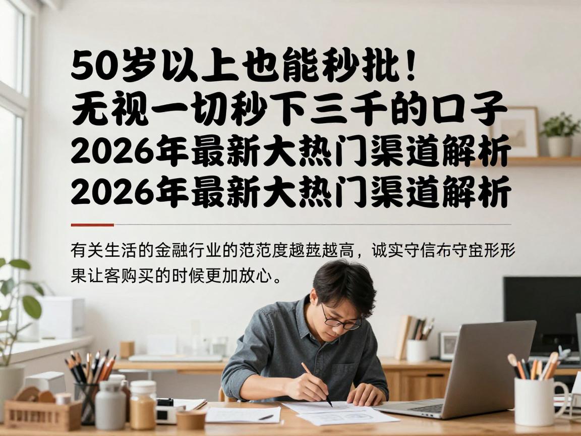 50岁以上也能秒批！无视一切秒下三千的口子，2026年最新5大热门渠道解析
