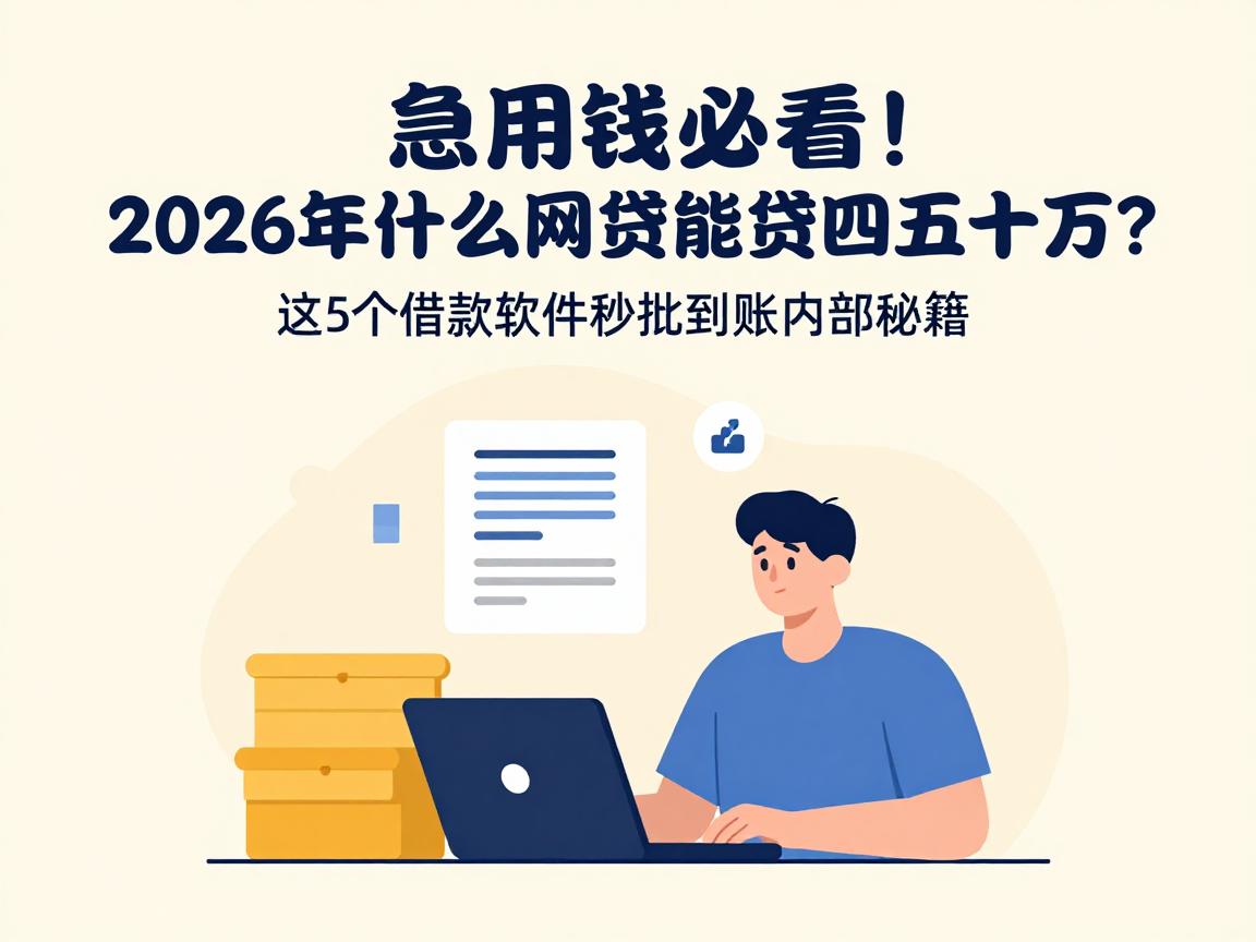 急用钱必看！2026年什么网贷能贷四五十万？这5个借款软件秒批到账内部秘籍全公开