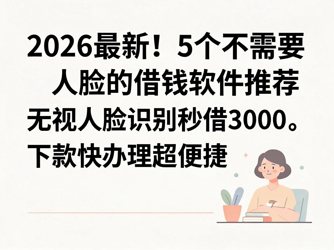 2026最新！5个不需要人脸的借钱软件推荐，无视人脸识别秒借3000，下款快办理超便捷