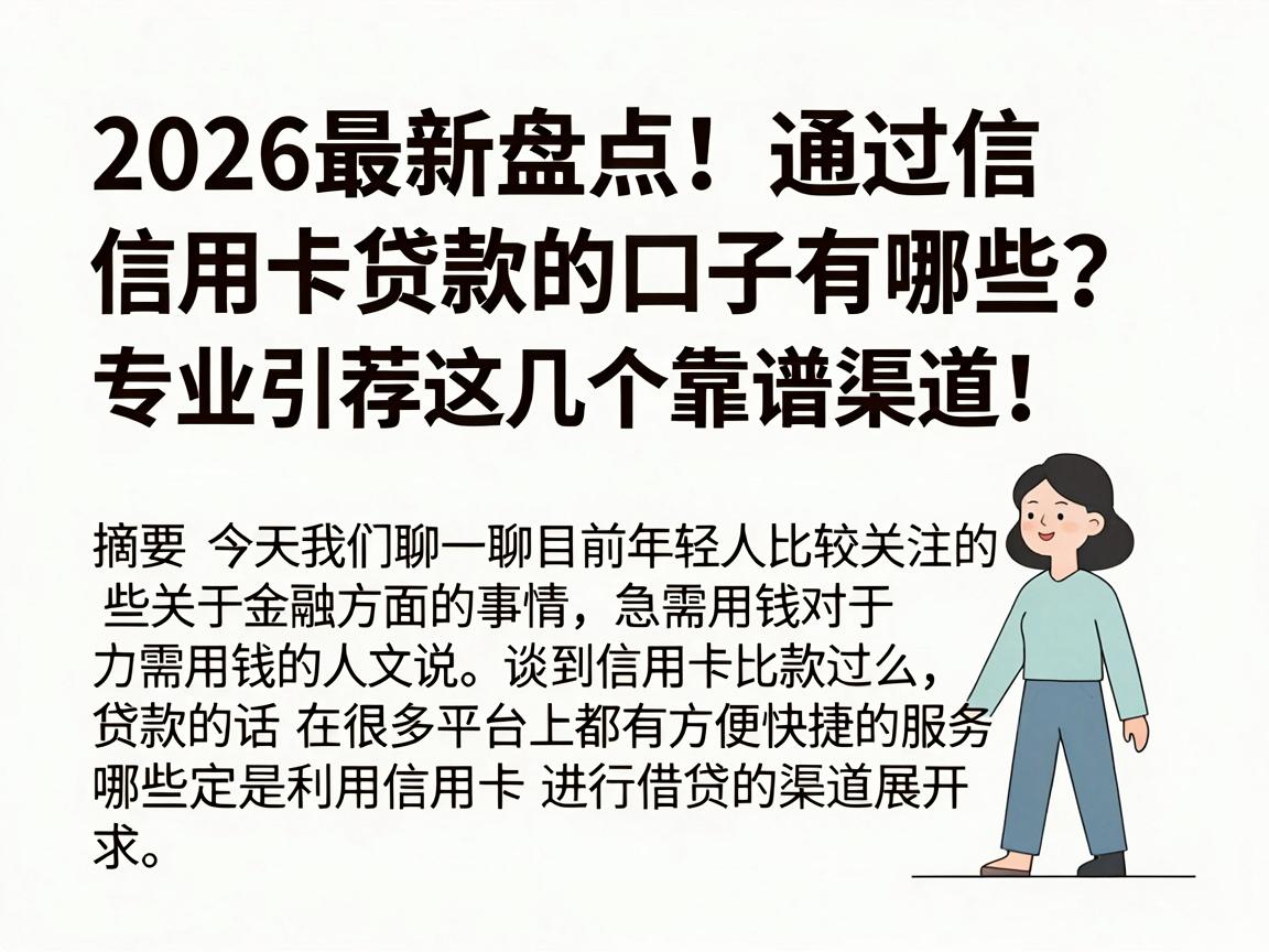 2026最新盘点！通过信用卡贷款的口子有哪些？专业引荐这几个靠谱渠道！