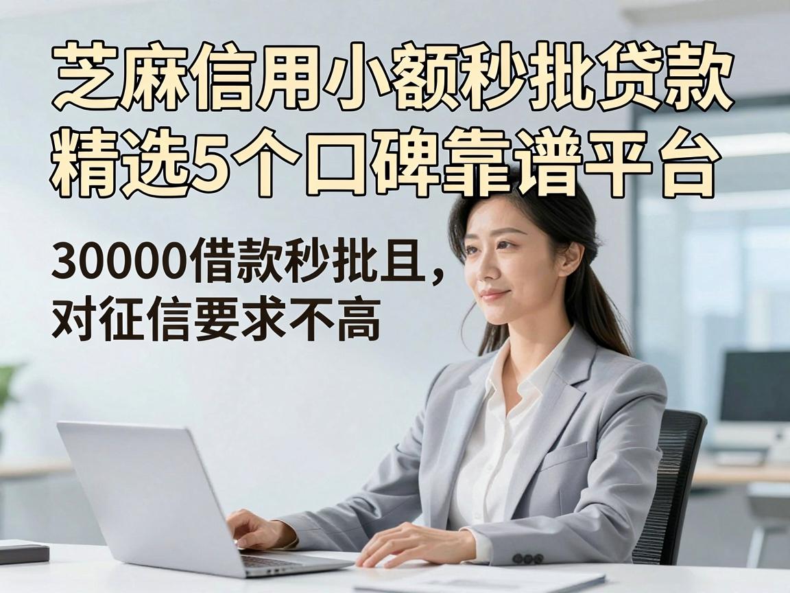 芝麻信用小额秒批贷款精选5个口碑靠谱平台，30000借款秒批且对征信要求不高