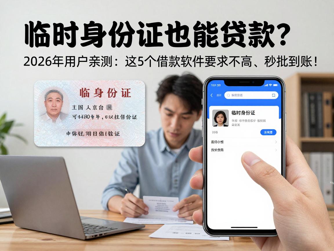 临时身份证也能贷款？2026年用户亲测：这5个借款软件要求不高、秒批到账！